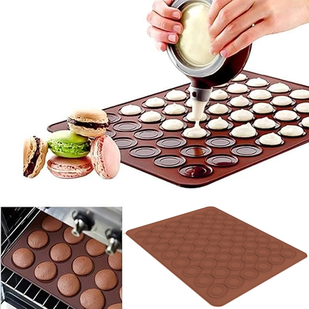 

Macaron Mat Kit Silicone Baking Mould Mat Perforated Macaron Pot Non-stick Oven Sheet Liner Cookie Cake DIY Cake Bakeware Mold