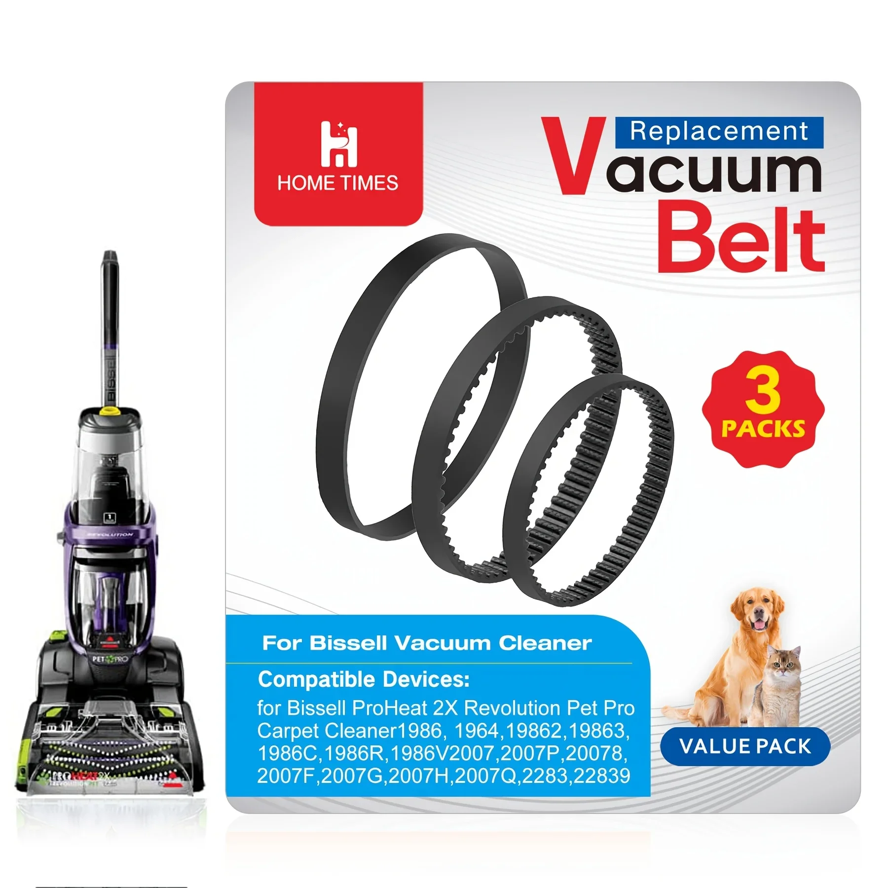 Pcs Vacuum Belts Replacement for Bissell ProHeat 2X Revolution