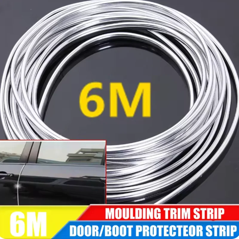 ABS chrome plated 6mm car chrome trim Car exterior door edge decorative strip Anti-collision