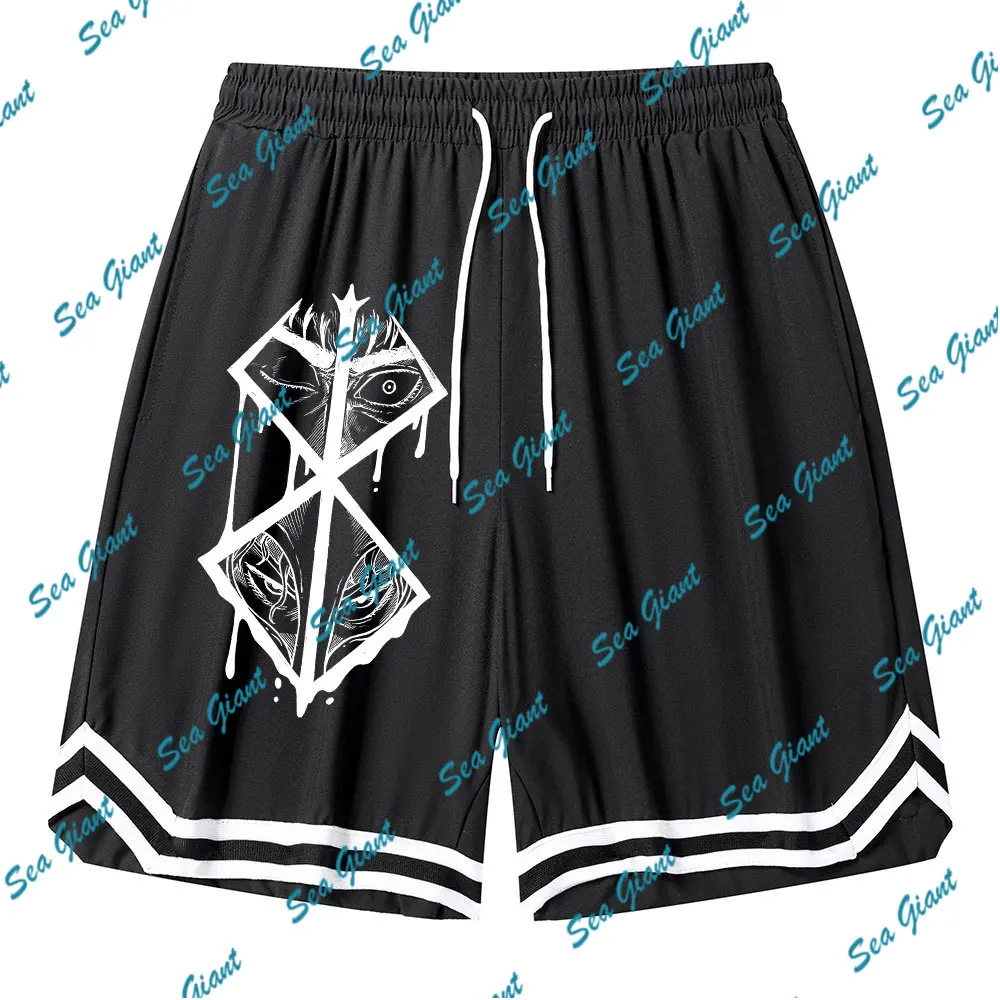 Anime Berserk Basketball Shorts Men Gym Sports Training Drawstring Breathable Retro Casual Fashion Quick Drying Casual Shorts