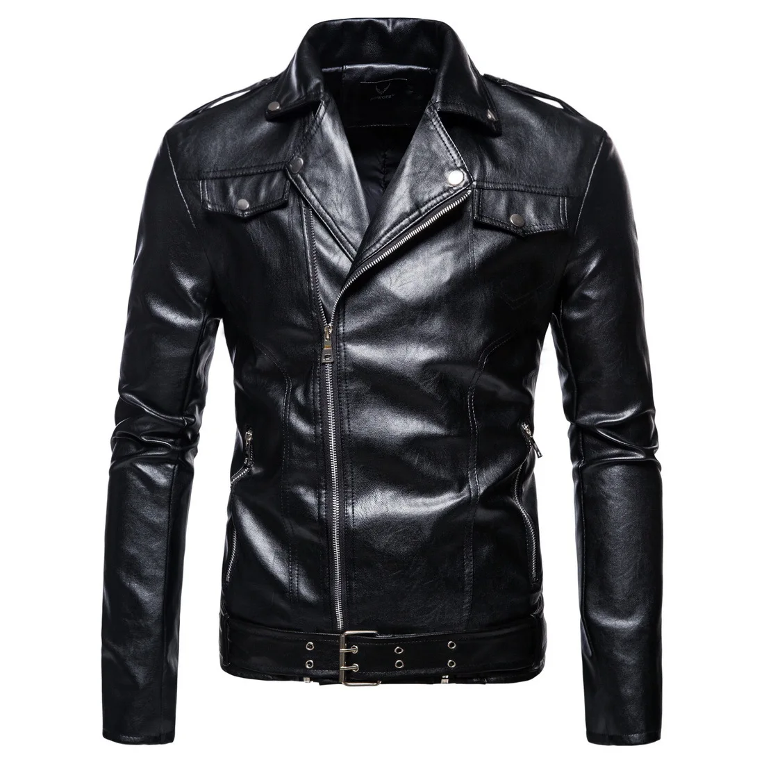 

Autumn New Men's Leather Jacket Plus Size Lapel Motorcycle Leather PU Coat Korean Fashion Street Dress Men's Shirt