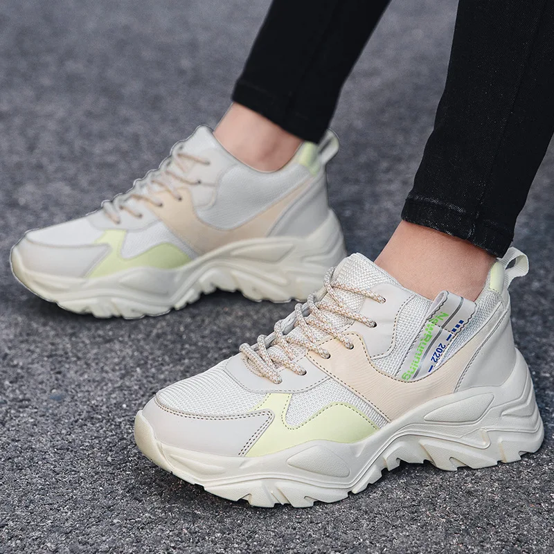 

2022 Spring New Fashion Daddy Shoes Breathable Thick Soled Small White Student Version Versatile Sports and Leisure Shoes 35-45