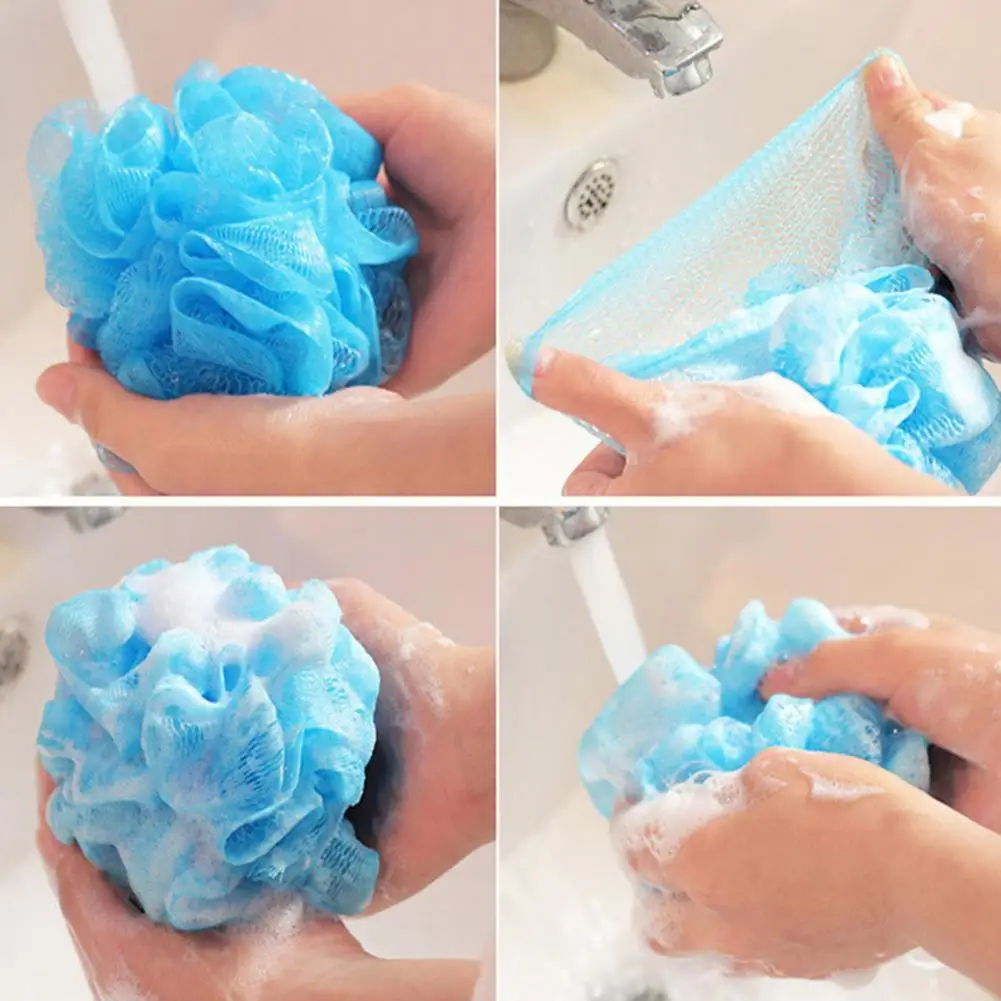 2Pcs Attractive Stretchy High Friction Bath Ball Bath Ball Washable  Bright-colored