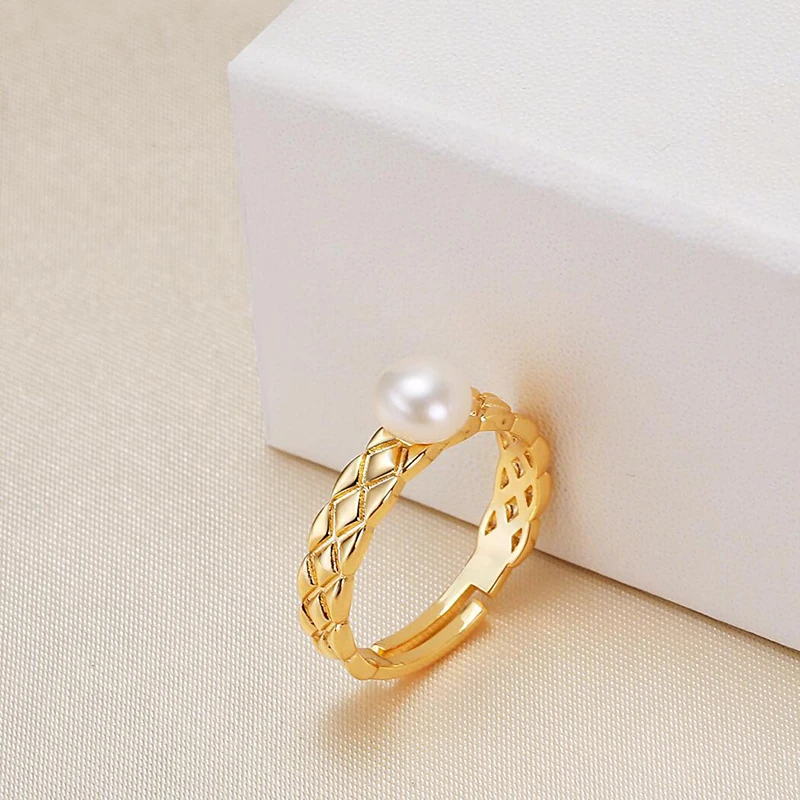 MULICHEN 6-7mm Freshwater Pearl Women's Ring Simple Hand Jewelry Creative Accessories Gift Free Shipping Wholesale