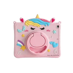 Adorable Unicorn Silicone Tablet Case with Stand and Handle for Mini 4 5(7.9inch) (Unicorn No Strap)