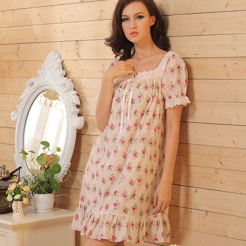 Verve Jelly Camicia da notte da donna vintage vittoriana a maniche lunghe camicia da notte pigiama vestito leggero morbido abbigliamento per la casa