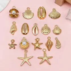 Set of 30/50 Pearlescent Ocean - Inspired DIY Jewelry Accessories in Alloy (Mix 32pcs)