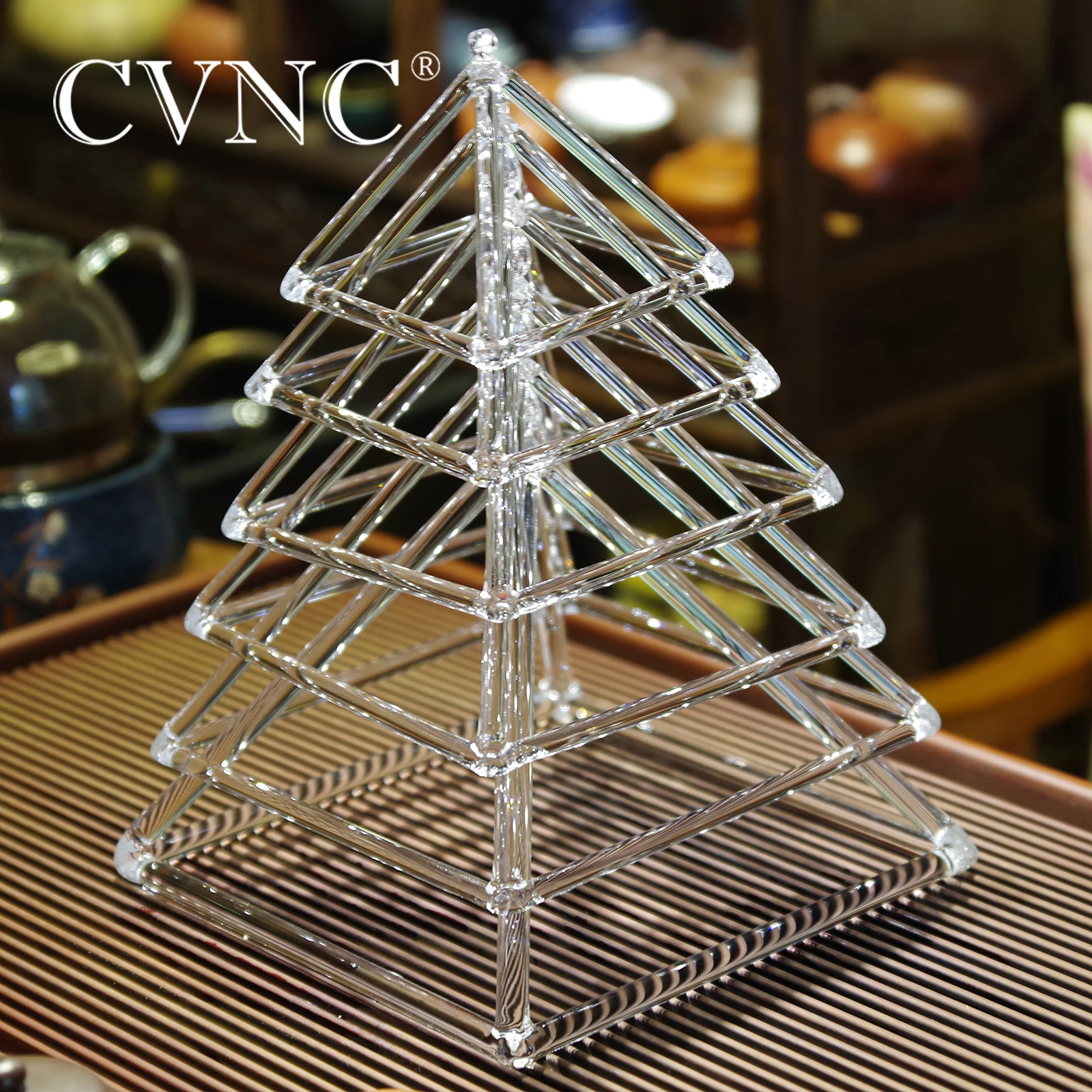 

CVNC, 4-10 дюймов, 7 шт., прозрачная кристаллическая Поющая Пирамида