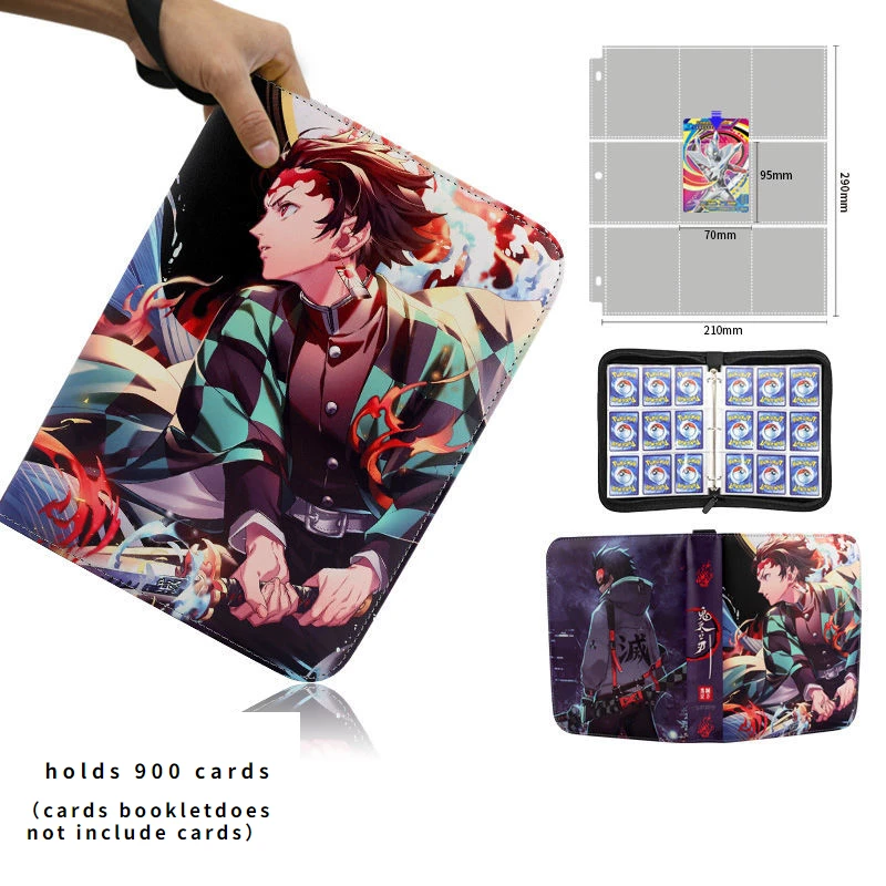Anime Cards Book Demon Slayer Kimetsu No Yaiba Kamado Tanjirou Nezuko Agatsuma Zenitsu Binder Game Card Collection Gift