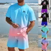 Hawaiian Set European And American Trendy Beach Short Sleeved Shirt Men S Dopamine Beach Casual Shorts Set Soft And Comfortable 1