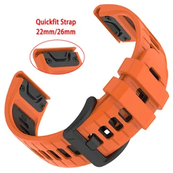 Sport Silicone Strap - QuickFit 22/26mm Watchband Bracelet - QuickFit 26mm (Orange Black)