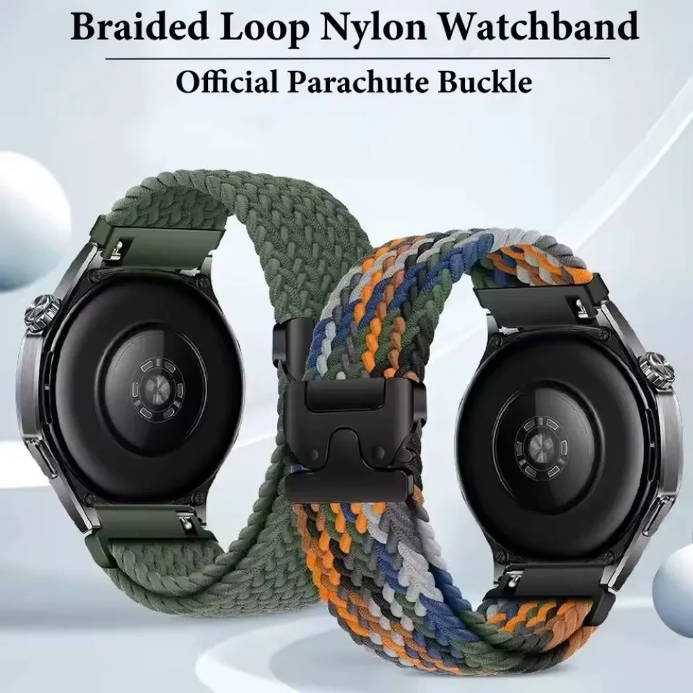 Braided Nylon Loop Wristband, Replaceable 20mm 22mm Strap