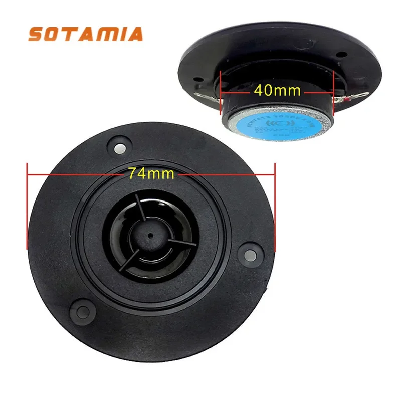 

SOTAMIA 2Pcs 3 Inch 74MM Audio Tweeter 8 Ohm 10W Treble Sound Speaker Unit HiFi Home Theater Amplifier Speakers Loudspeaker