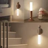 Motion Sensor LED Night Light Rechargeable Human Body Induction Wall Light Wood Grain Designed Lamp For Bedroom Stair Lighting 4