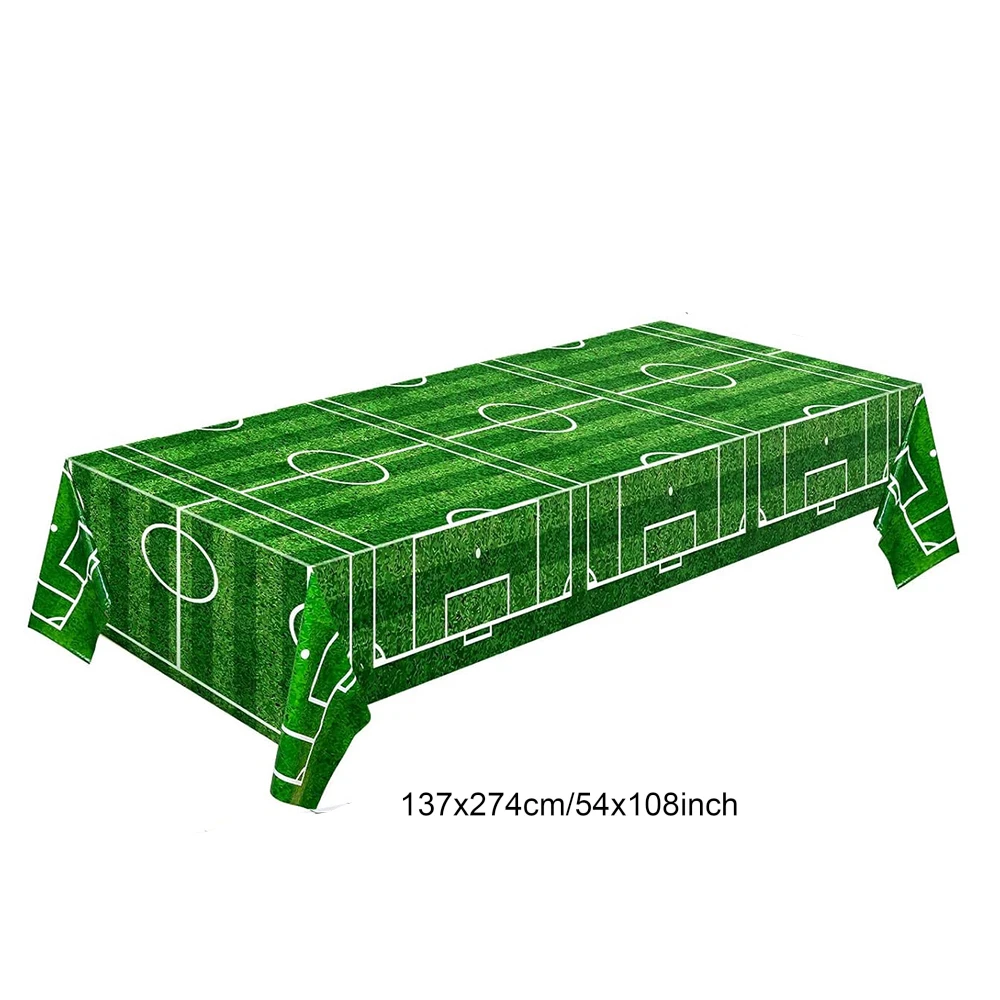 Soccer Party Table Runner Decors Football Disposable Table Cover Soccer Plastic Tablecloth Soccer Themed Birthday Party Decor