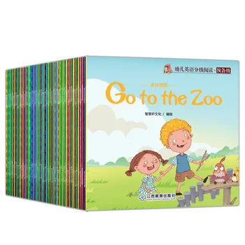 60 pz/set Lettura Video Per Bambini Inglese Apprendimento Precoce Libro Illustrato Libro di Fiabe Illuminismo Fiaba Cognitiva Storia Della Paronanotte