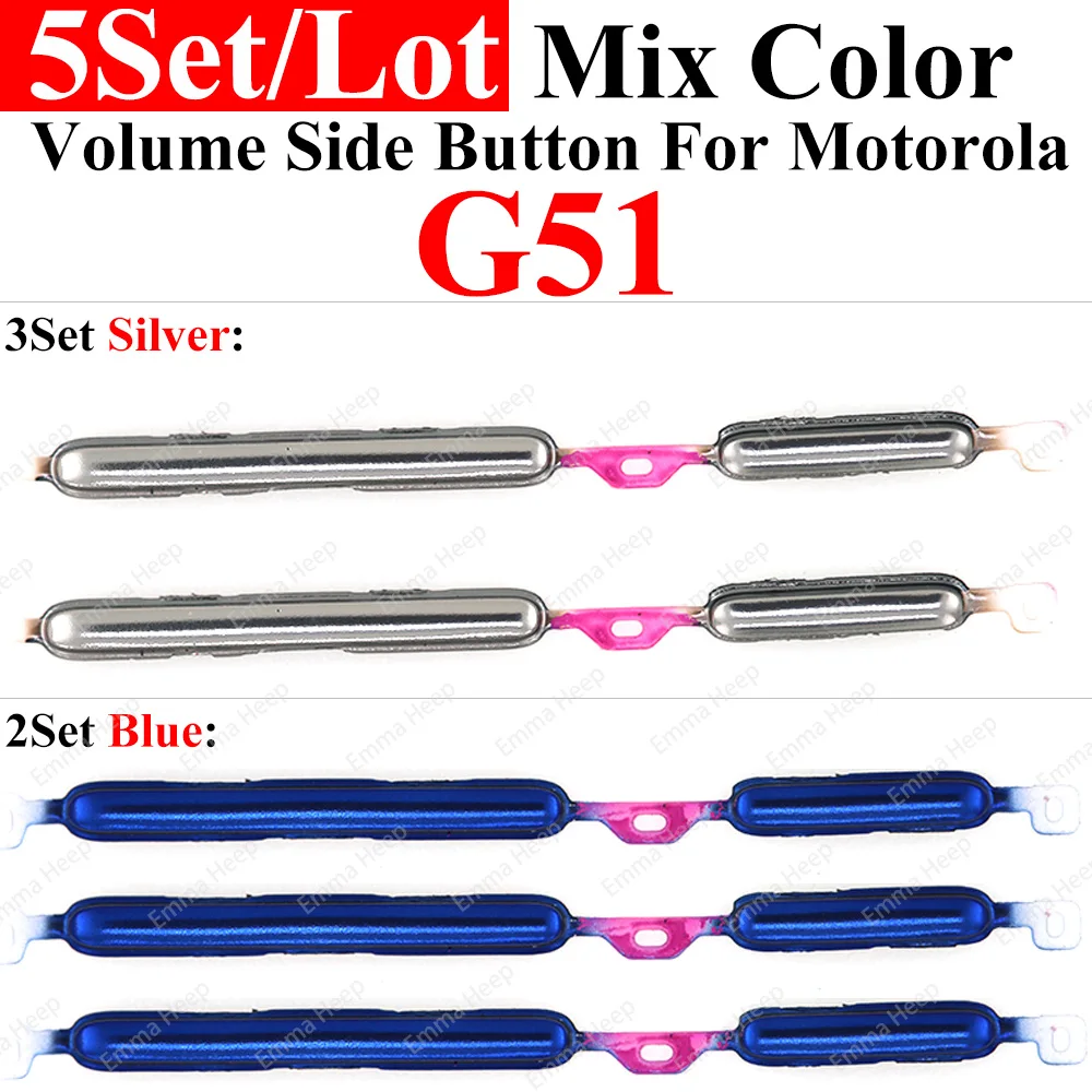 Enhanced Power & Volume Side Button Replacement Set (5-Pack) - Universal Fit