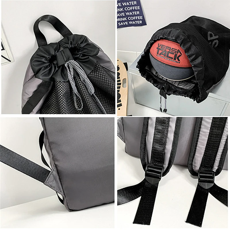 Drawstring Basketball Bag Men Women Sports Gym Backpack Soccer Large Capacity Football Shoulder Bag Outdoor Fitness Schoolbag