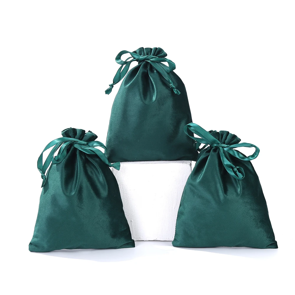 50pcs/lot 19x24cm Big Capacity Soft Flannel Velvet Drawstring Pouches Party and Wedding Storage Gift Packaging Bags Wholesale