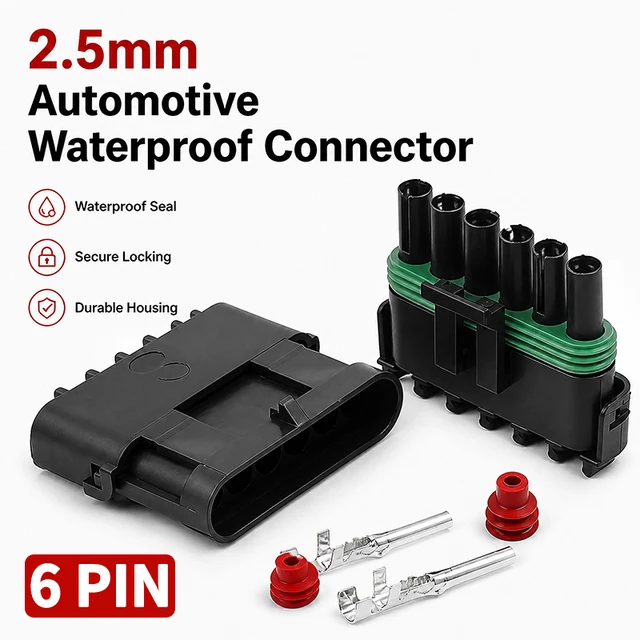 6 Pin 2.5mm GM Automotive Weather Pack Waterproof Connector Male Female Plug Socket DJ3061Y-2.5-11/21  For GM 1