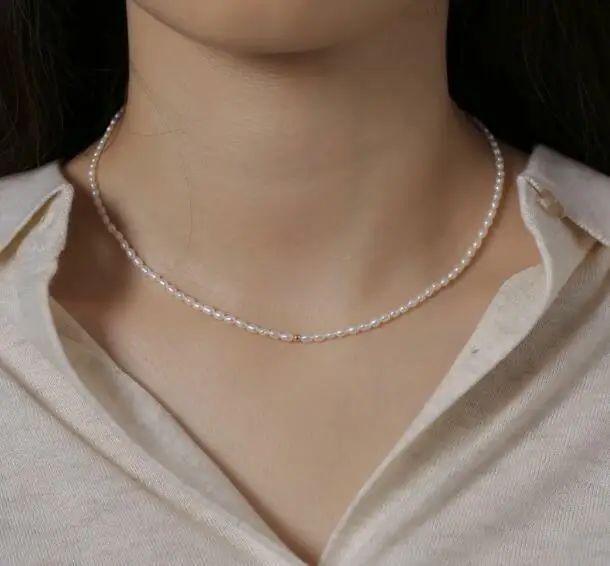 

16" Gorgeous AAA+ 5-6mm Real Natural South Sea White Pearl Necklaces