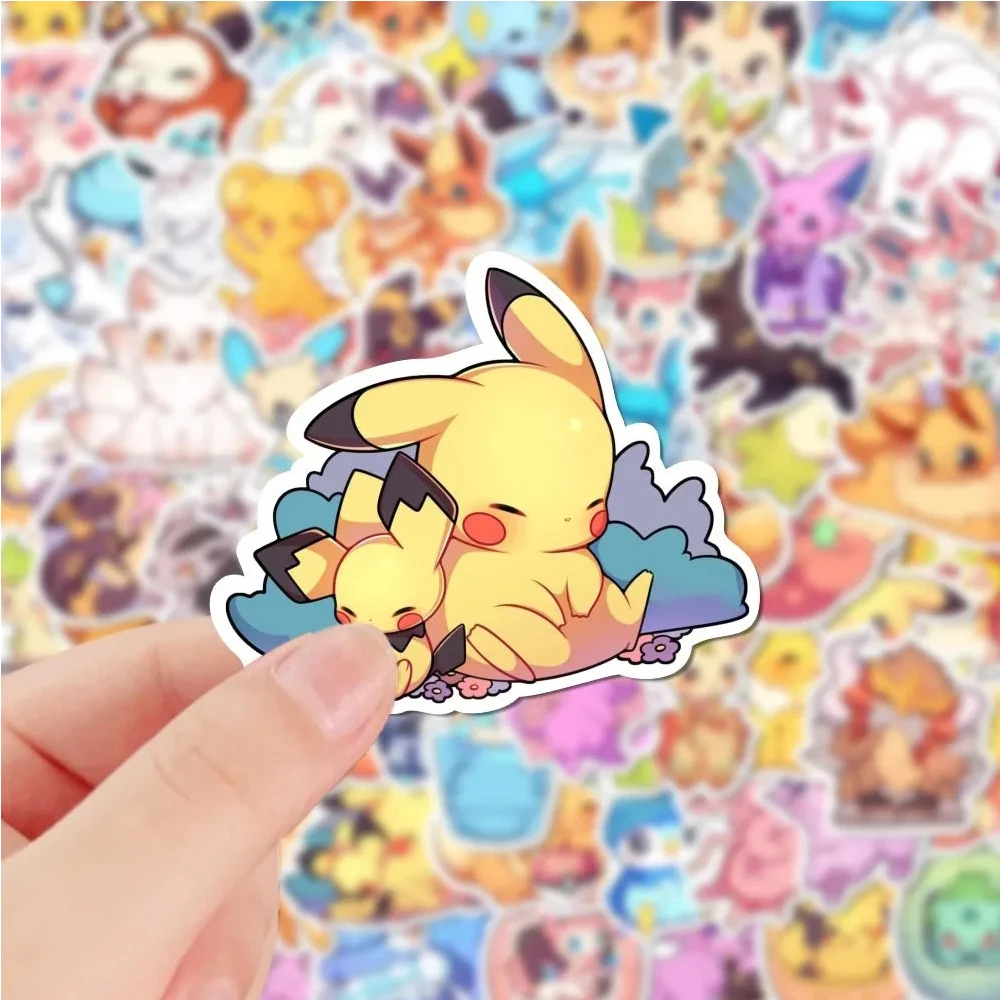 

10/30/50/100pcs Cute Anime Pokemon Stickers Kawaii Pikachu Eevee Cartoon Decals DIY Laptop Car Skateboard Cool Kids Sticker Toys