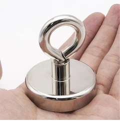 Strong Magnet Hook Magnet Searcher Magnet Strong Neodymium Salvage Magnet Deep Sea Fishing  with Ring Round Powerful Searcher