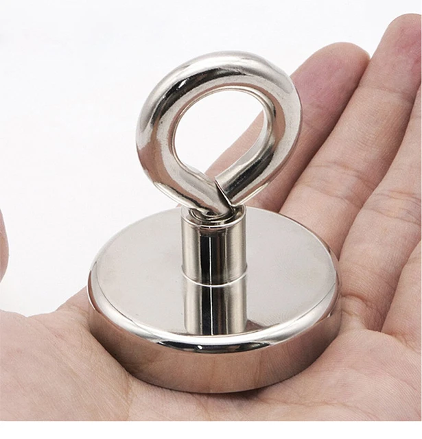Strong Magnet Hook Magnet Searcher Magnet Strong Neodymium Salvage Magnet  Deep Sea Fishing with Ring Round