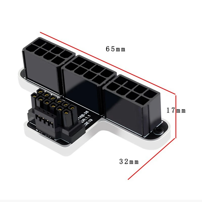 파워 스티어링 커넥터 턴 헤드 수-암 3x8 핀-40 시리즈, ATX3.0, 12VHPWR, 12 + 4P, 600W, 180 도
