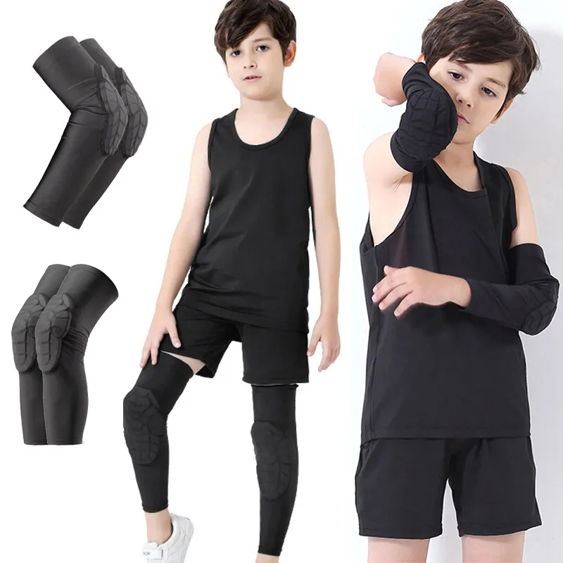 

Honeycomb Basketball Elbow & Knee Pads Children Kid Teenagers Skateboard Volleyball Football Elbow Knee Brace Support Protector