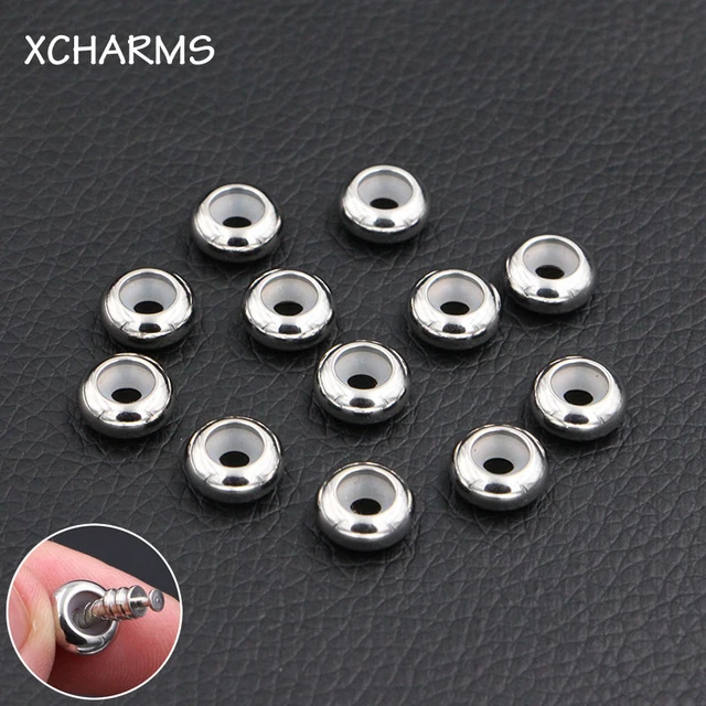 MULA 925 Sterling Silver Silicone Spacer Stopper Clip Charms