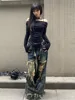 Y2K High Street Ripped Tassel Washed Baggy Jeans Woman Retro Street Hip-hop Loose Old Fashion Casual High Waist Wide Leg Jeans 2