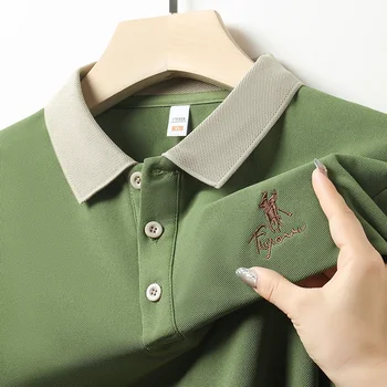 Camicia POLO a maniche corte moda casual ricamata da uomo Top comodo estivo