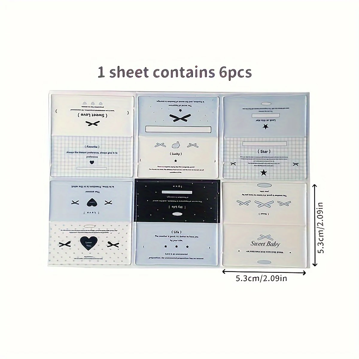 Folded Paper Cards 30pcs Mini Folded Cards with Crease Lines-Korean INS Style Label Holders for Jewelry & Gift Packaging 5 Sheets of Creative Pa