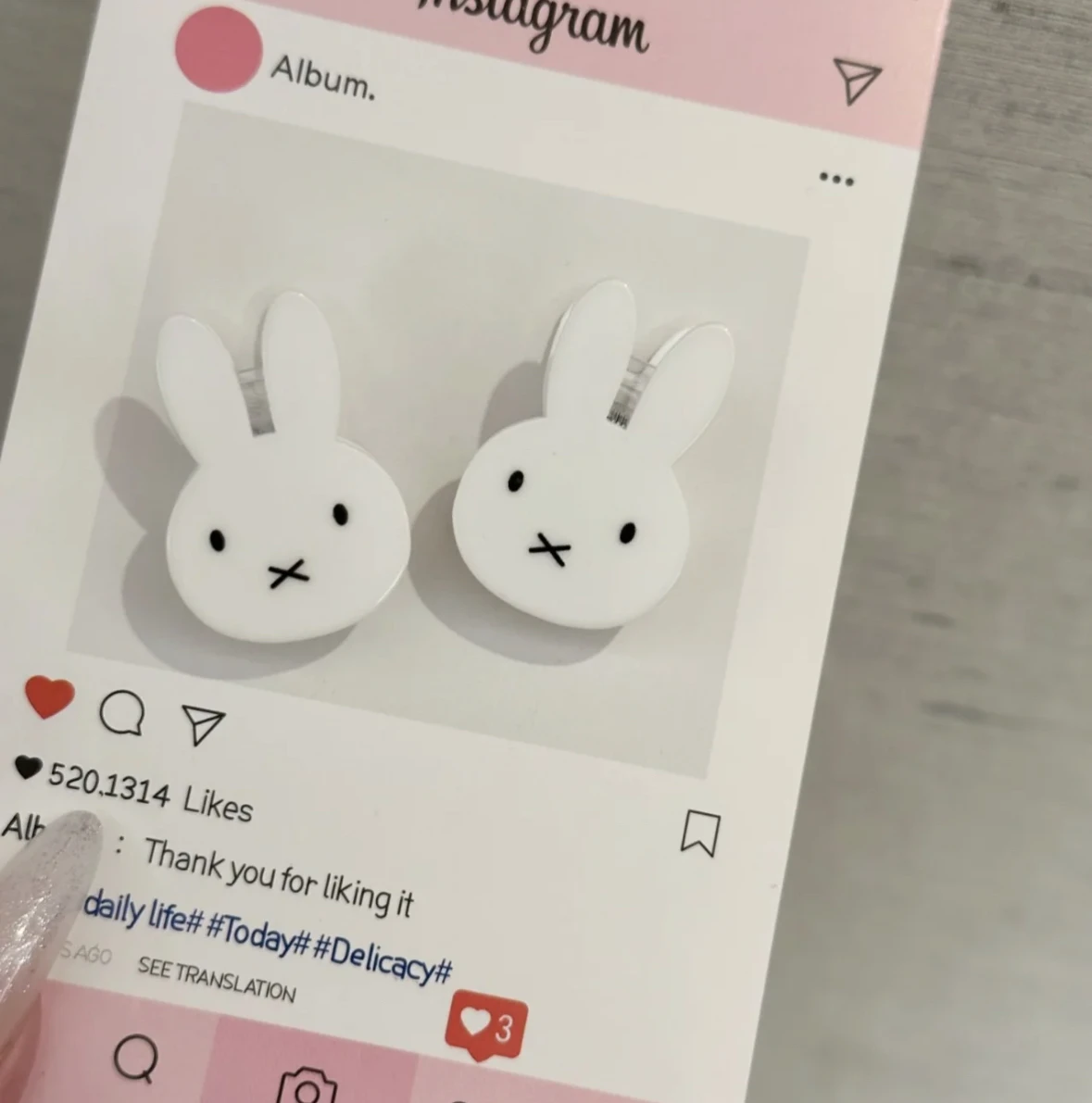 Miffy Cartoon Hair Clip PP Girl's Bangs Book Note Accessory Gift Toys for Girl