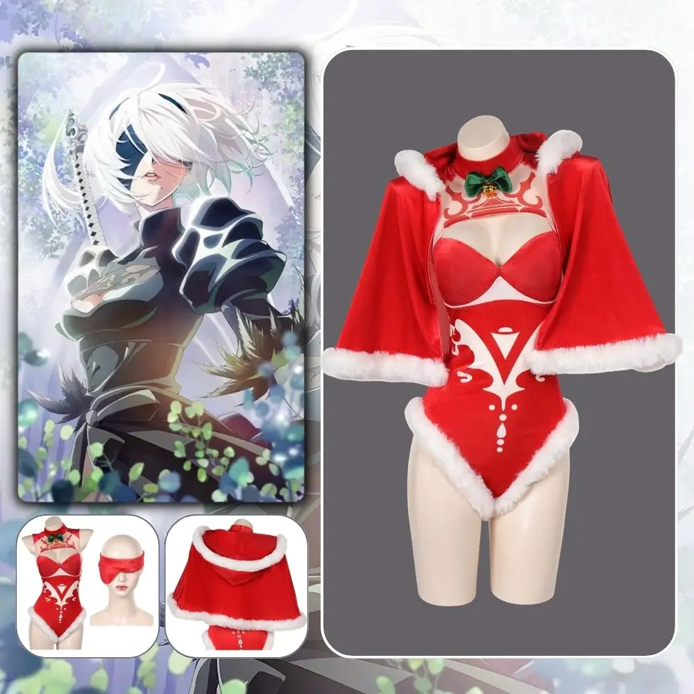 

NieR:Automata No2 Cosplay Christmas Costume Fantasia Disguise Adult Women Sexy Uniform Cloak Outfit Halloween Carnival Suit