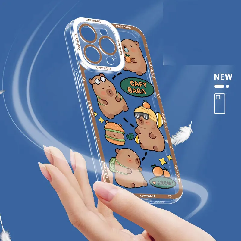 Adorable Capybara Illustrated Phone Case - Stylish Protective Cover