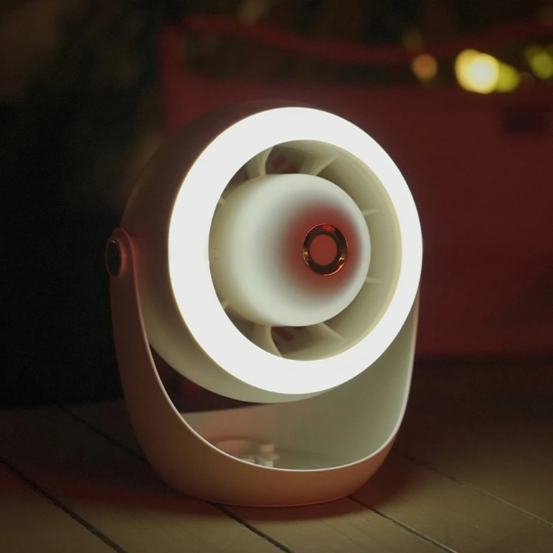 

3 Speed Camping Fan Rechargeable Desktop Portable Hanging Fan with LED Light