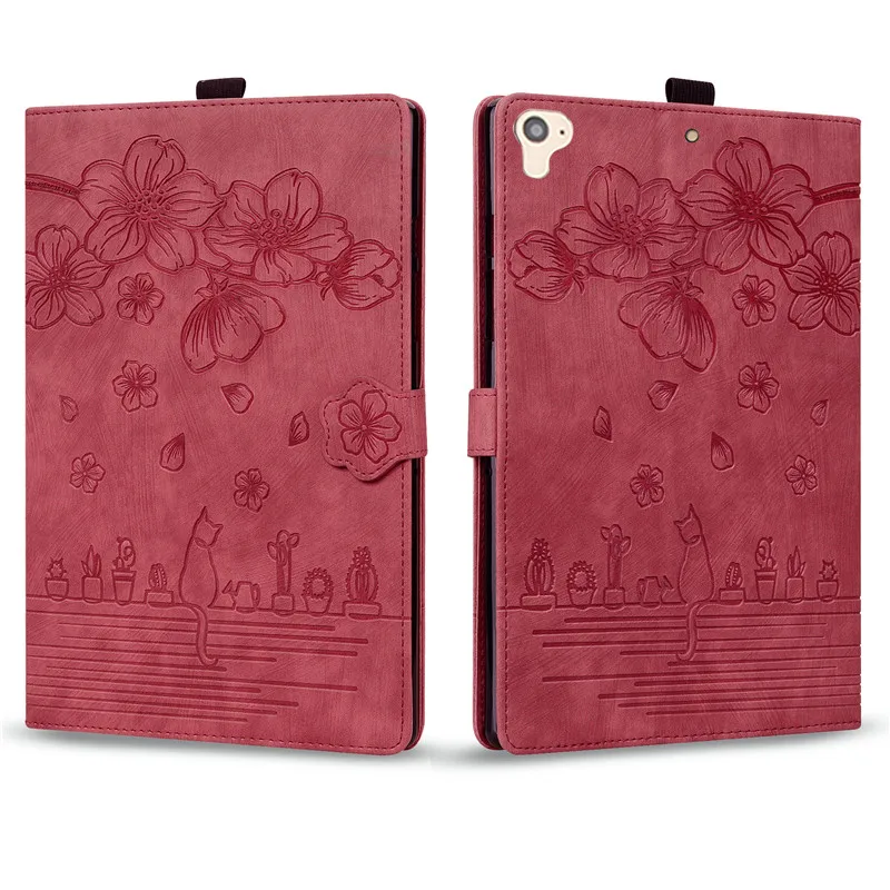 para Ipad 9ª Geração Case em Relevo Flor Carteira Tablet Funda para Ipad 10.2 9.7 Case para Ipad th Gen Air Meninas - Imagem 6