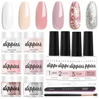 Makartt Dip Powder Nail Kit, 6 Colors Pink Nude Dip Powder Kit 0.35Oz, Neutral Dip Nail Kit, Spring Nail Dip Powder Kit Starter 1