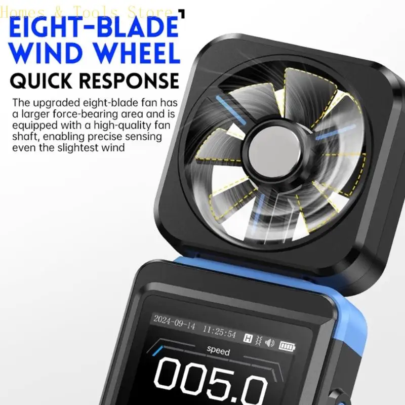 H4GE anemometer 측정 풍기 바람의 냉기 습도 주머니 크기 풍속 게이지 디지털 바람 미터 알람
