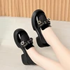 Fashion Casual Shoes For Women's Thin Hollow Mesh British Style Leather Shoes Versatile Thick Sole Women's Summer Single Shoes