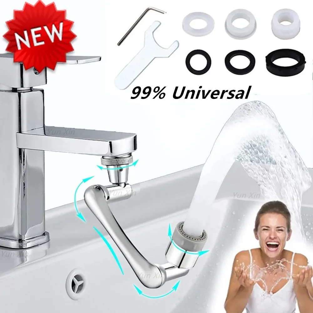 

Hot Sales NEW 1080°Rotating Water Faucet Adapter Splash Universal Kitchen Faucet Bubbler Nozzle Water Saver 22/24mm Tap Extender