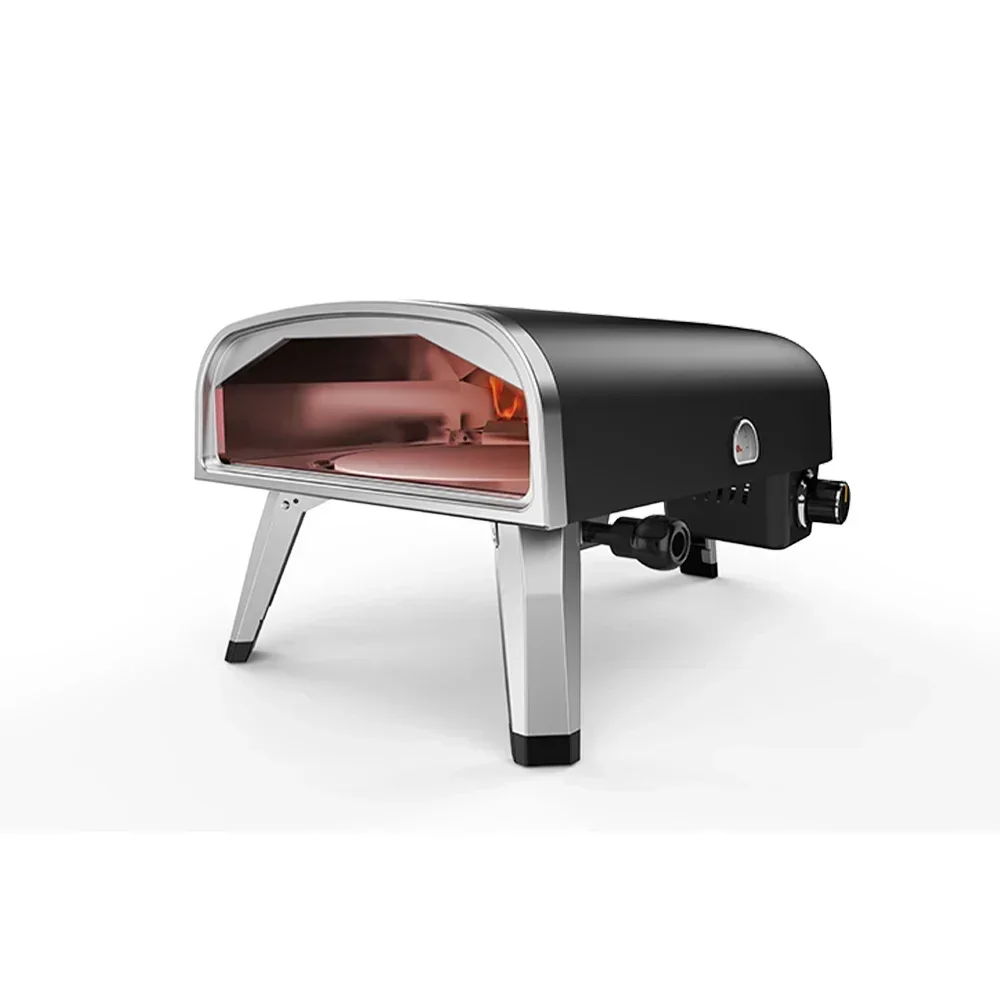 -for 12-Inch Gas Pizza Oven Outdoor Rotary Oven Portable Design Folding Metal Built-In Thermometer Garden Backyard Camping
