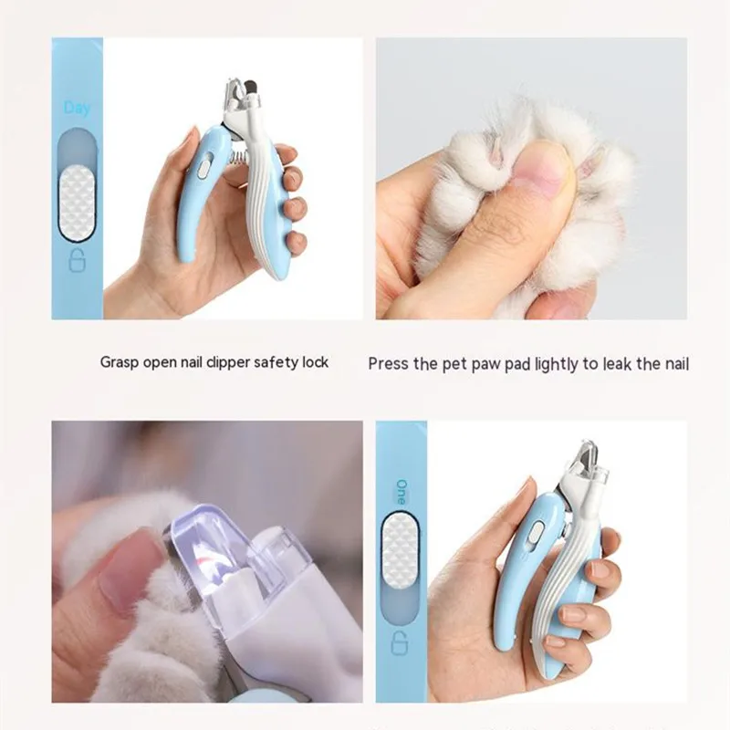 Pet Nail Clippers Dog Cat Nail Trimmer Labor-Saving Nail Clipper Convenient LED Electric Nail Grinder Dog Grooming Supplies_voghion.com