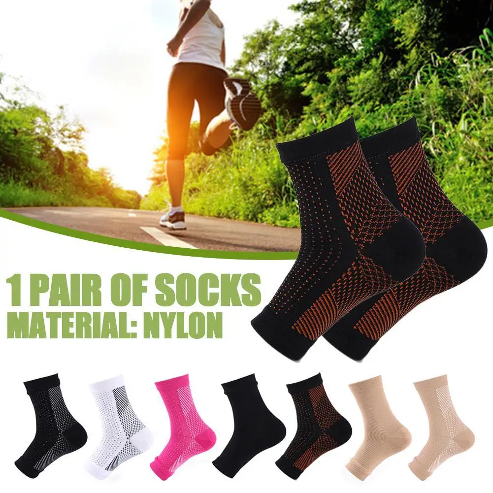 

1 Pair Neuropathy Socks Sports Running Soothe Compression Socks Sweat Absorption Ankle Brace Plantar Fasciitis Swelling Relief