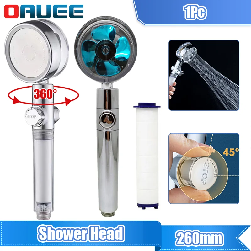 Shower Head Water Saving High Pressure Spray 360 Degrees Rotating