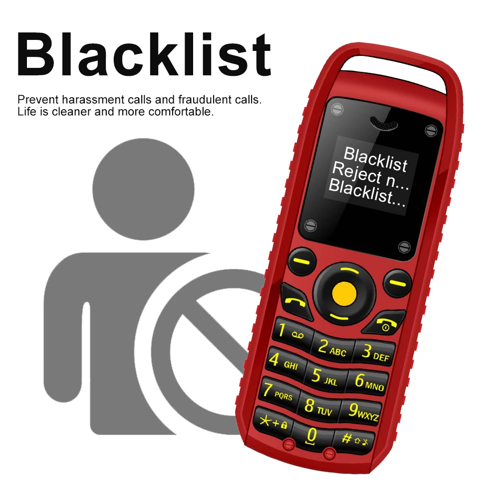 SERVO B25 Mini Feature Mobile Phone Bluetooth Dialing Blacklist Smallest Backup 2 SIM Super Small Cell Phone Wear around Ears