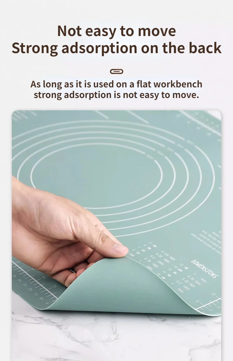Description Picture 6 of itemZackoo Silicone Kneading Pad Non-stick Rolling Pins Dough Mat Set Baking Tools Anti-Slip Pastry Boards for Pizza Pastry Bread