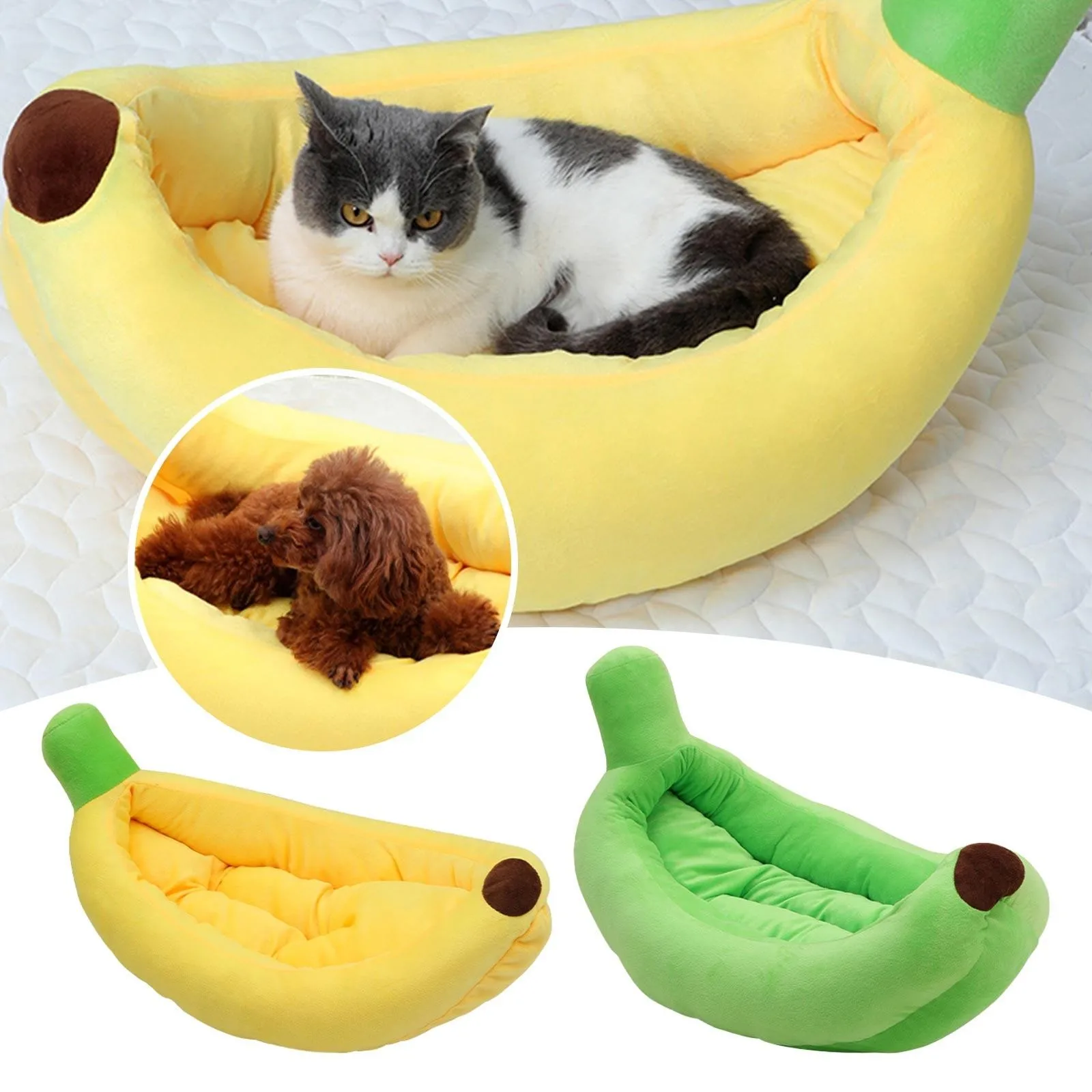 Banana Type Warm Kennel Cat House Dog Lounger Bed Small Pet Bed Rabbit
